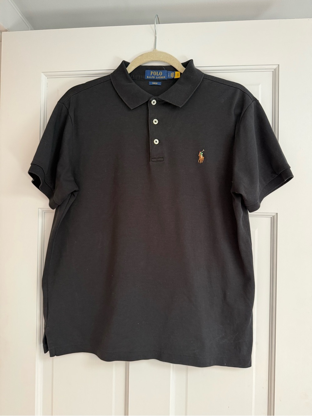 Polo by Ralph Lauren Black Slim Fit Short-Sleeve Polo